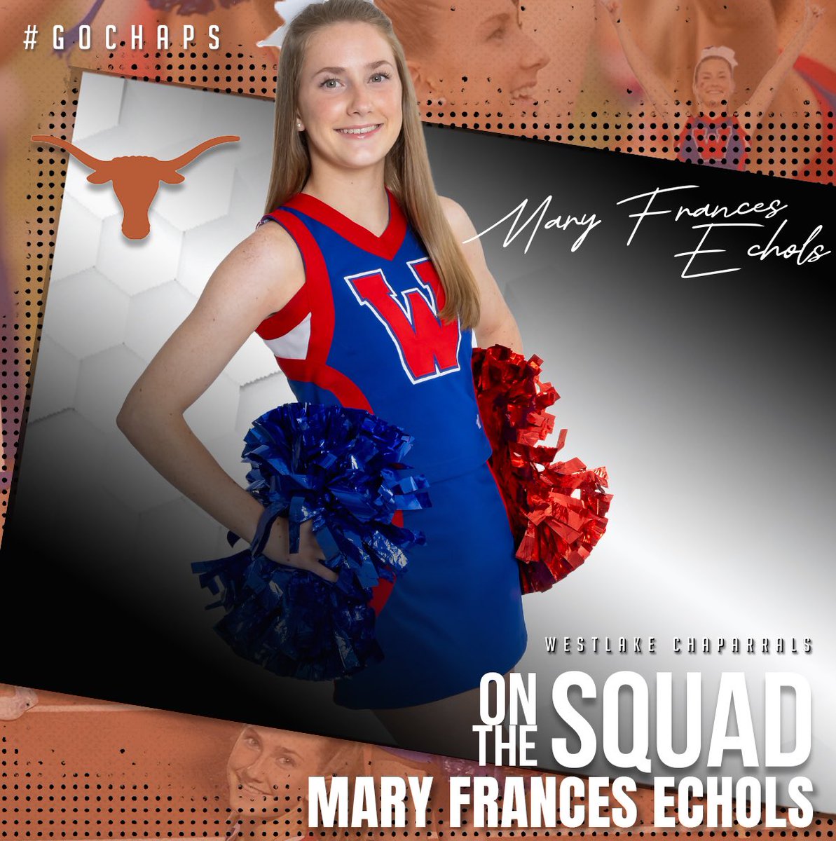 Mary Frances Echols is headed to the 40 acres to continue her academic and cheerleading career at the University of Texas at Austin. Congratulations, Mary Frances. #GoChaps #HookEm