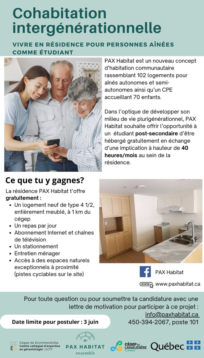 Quelque chose de génial!
Étudiant Étudiante
Un logement gratuit