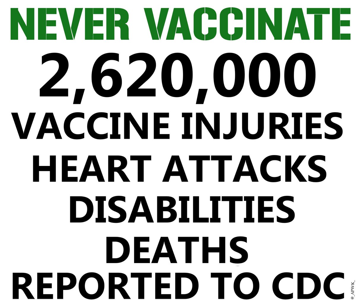 Number one reason I will never vaccinate myself or my children: there are no “viruses.”

Number two reason to