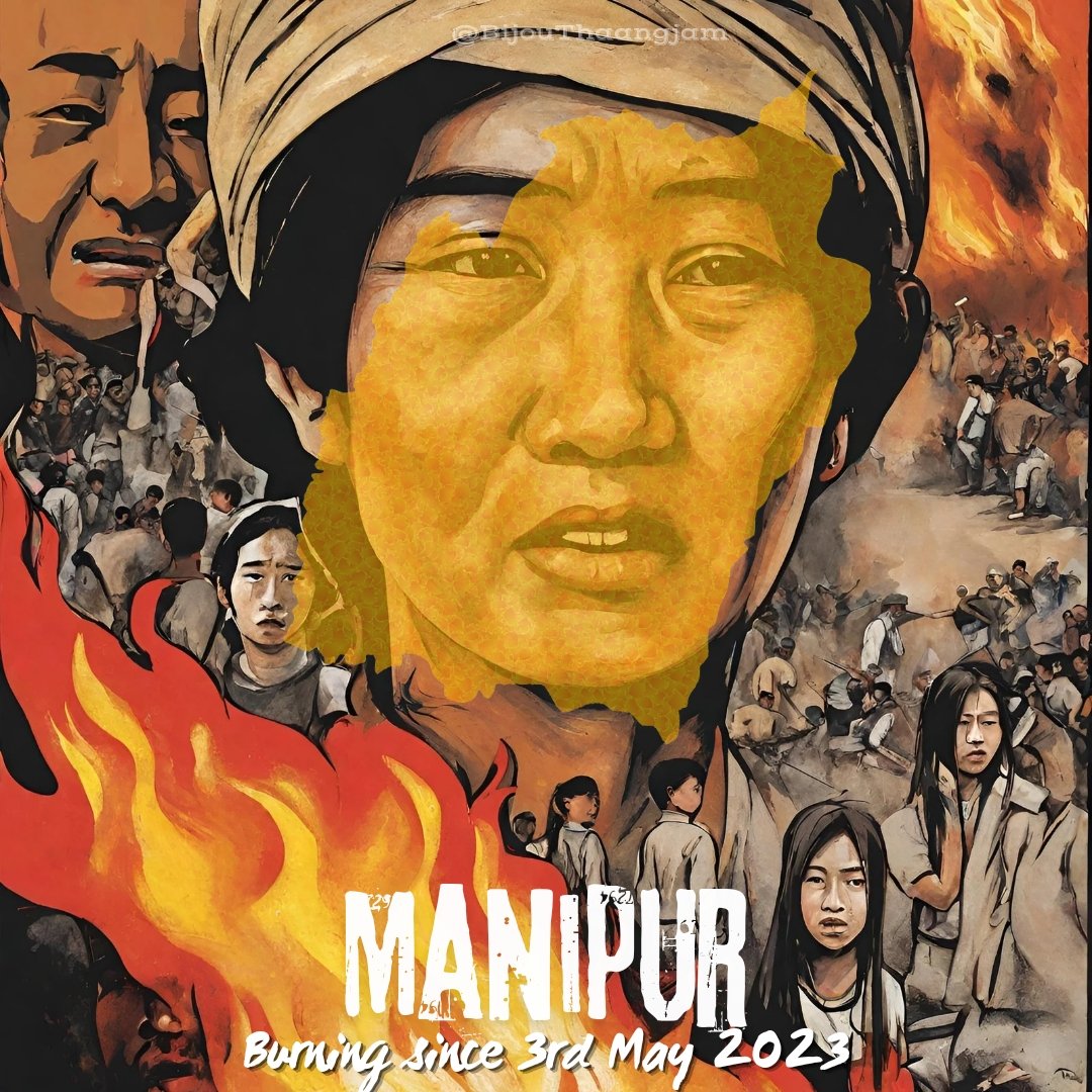3rd May 2023 - One year later, the scars of Mother Kangleipak's burning still haunt our hearts. #ManipurViolence