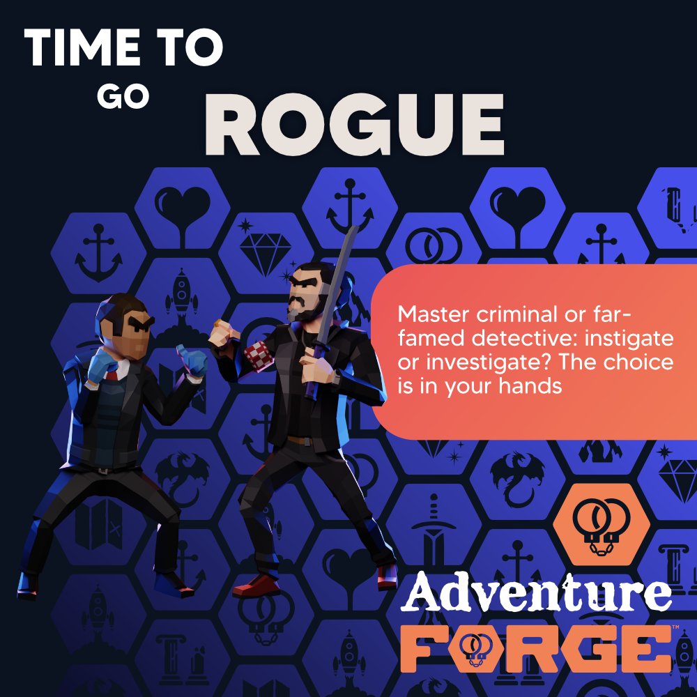 Don't be bound by other people's stories - go rogue and tell your own tales with Adventure Forge!

#gorogue #tellyourowntale #create #makeagame #adventureforge #steam #steamwishlist