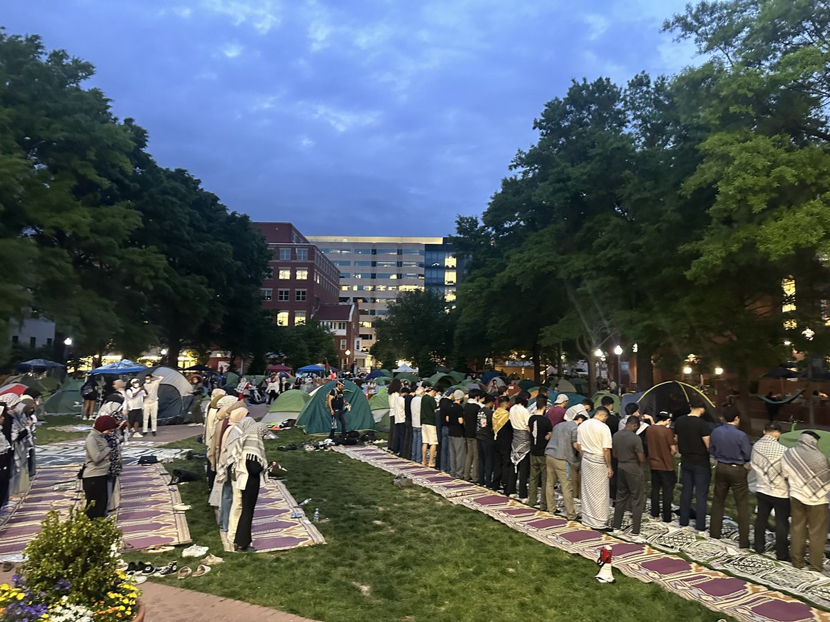 Evening prayer at George Washington University in the nation’s capital
