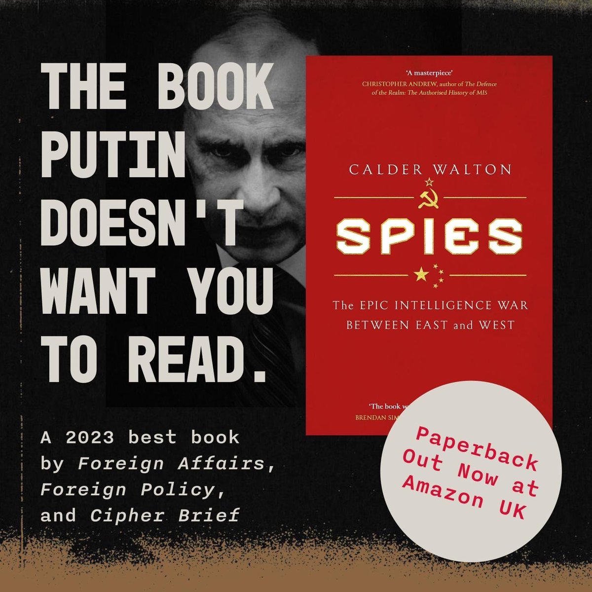 🚨 UK Readers! Last summer, after the release of #SPIES , I found myself officially sanctioned by the Russian government. This is the book that Putin DOES NOT want you to read. Today, the paperback edition hits the shelves in the UK. Order here: amzn.eu/d/9U1XFfD