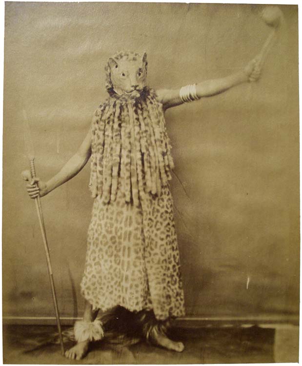 Title: Zulu in Leopard Costume Location: South Africa Culture: African; created in United Kingdom Date: summer 1853 metmuseum.org/art/collection… #SouthAfrica #ArtBot