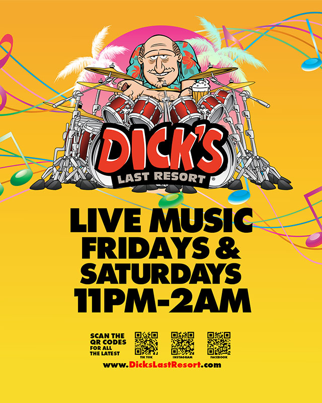 Finish off yer night at Dick's VEGAS EVERY FRIDAY AND SATURDAY inside the #excaliburhotelandcasino

#dicksexcalibur #dicksvegas #lasvegas #liveentertainment #djs #bands #fun