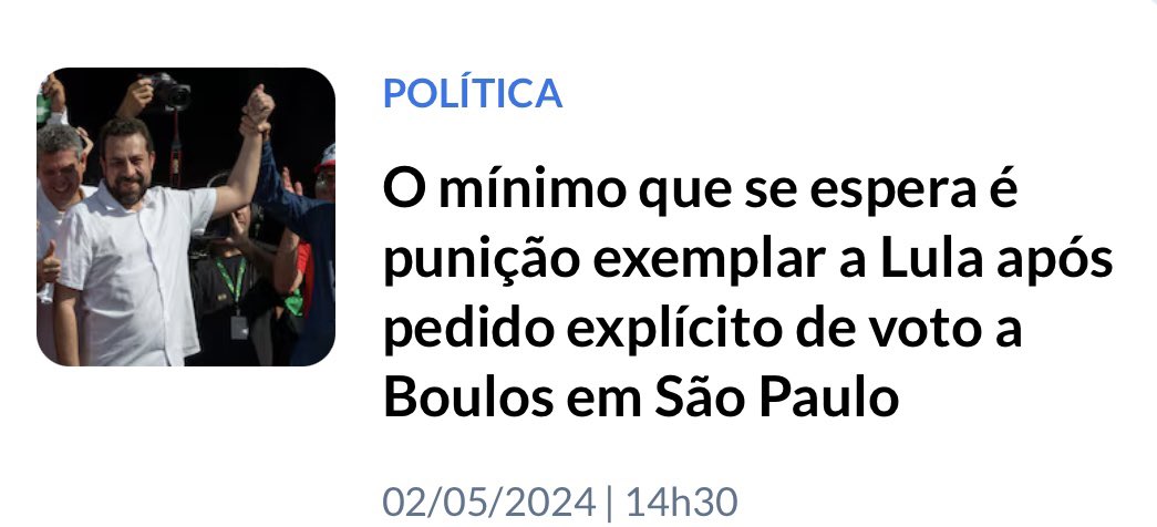#ForaLula
“Os bajuladores de plantão disseram que Lula apenas exerceu sua liberdade de expressão. Se for assim, o mesmo valeria para Bolsonaro,  quando atacou as urnas e o sistema eleitoral  e, por isso, perdeu seus direitos políticos. Para que lado a justiça se inclina?”