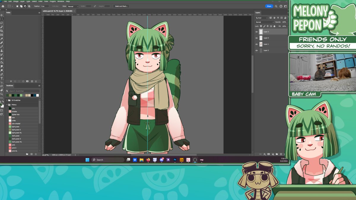 twitch.tv/melonypepon Working on my Sekiro costume live! Come on in and jam with me as I try to make an extra big scarf go swooshawoosh! #vtuber #live2d