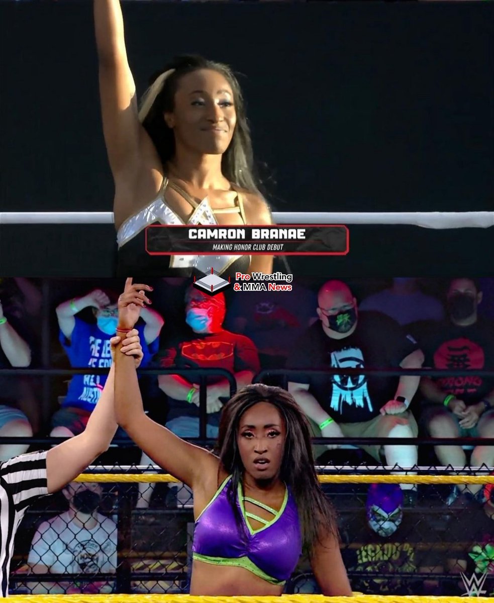 Former #WWENXT wrestler Amari Miller made her #ROH debut going by the name Camron Branae #WatchROH