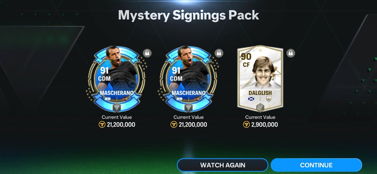#fc24 #fcmobile #EAFC24 Don't forget to claim milestone in Mystery signings, I'm sure we're all just picking milestone 1 by now.. Who did you pull along side your 2 mascherano cards? @tutiofifa @minusfcmobile @Jacobek08 @Wolfman__HD @rkreddyEAFC @EL_PROFE_FIFA @FcBrownYT…