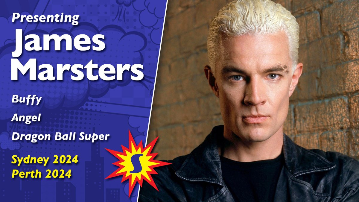 The eternally cool @JamesMarstersOf returns to #Sydnova & #Perthnova this June! James is known by many characters; Spike from Buffy and Angel, Captain John Hart from Torchwood, Brainiac from Smallville, and even Zamasu from Dragon Ball Super! supa.fans/JMarsters
