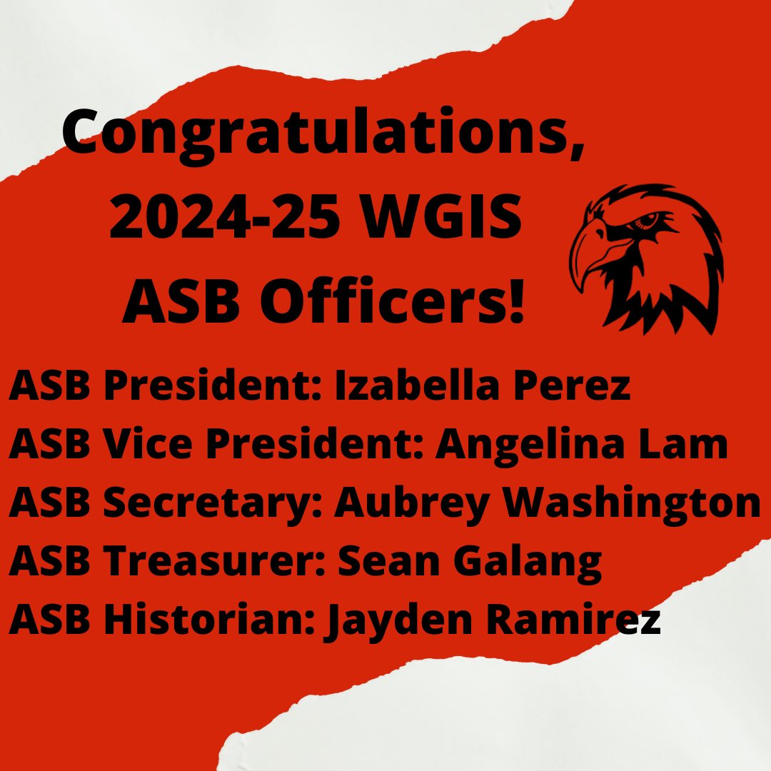 Shout out to these awesome hawks. Congratulations to our ASB officers for the 24-25 school year! ♥️🖤🤍 #wgis #walnutgrove #wcusd #hawksrock #gohawks #asb #newleaders #leadership @WalnutGroveInt @WestCovinaUSD