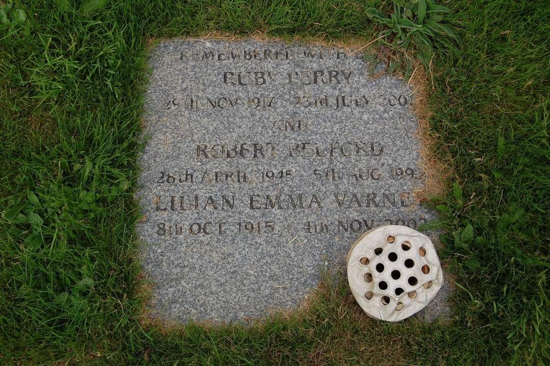 Reg Varney's final resting place: Reg was cremated and his ashes were buried with those of his wife Lilian Varney in an unmarked plot (For Reg). However, as you can see, Lilian is named on the gravestone at a cemetery in Budleigh Salterton, Devon.