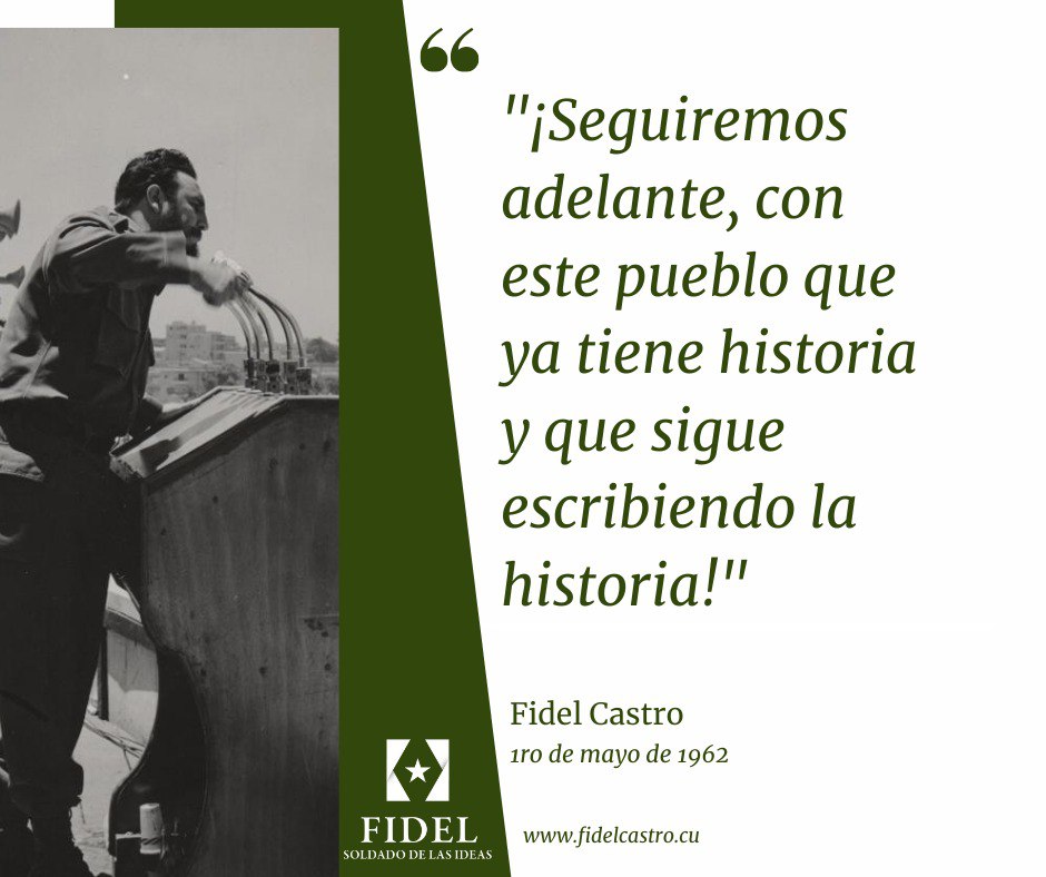 #FidelCastro '¡Seguiremos adelante, con este pueblo que ya tiene historia y que sigue escribiendo la historia!'

👉1ro de mayo de 1962

#RevolucionCubana #SomosCuba #VivaFidel