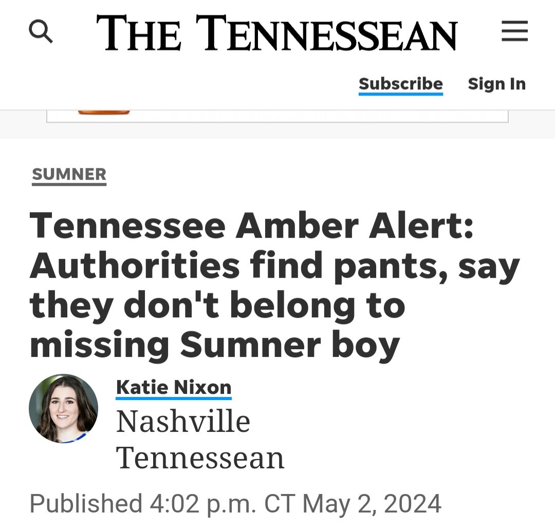 #UPDATE 💚 #PANTSFOUND #SEBASTIANROGERS 🔦 📍GOODLETTSVILLE, TENNESSEE After examination, the pants found are believed to be unrelated to Sebastian Rogers,' Craddock said in a press release. 'We are still following up on all leads and tips that come in.' tennessean.com/story/news/loc…