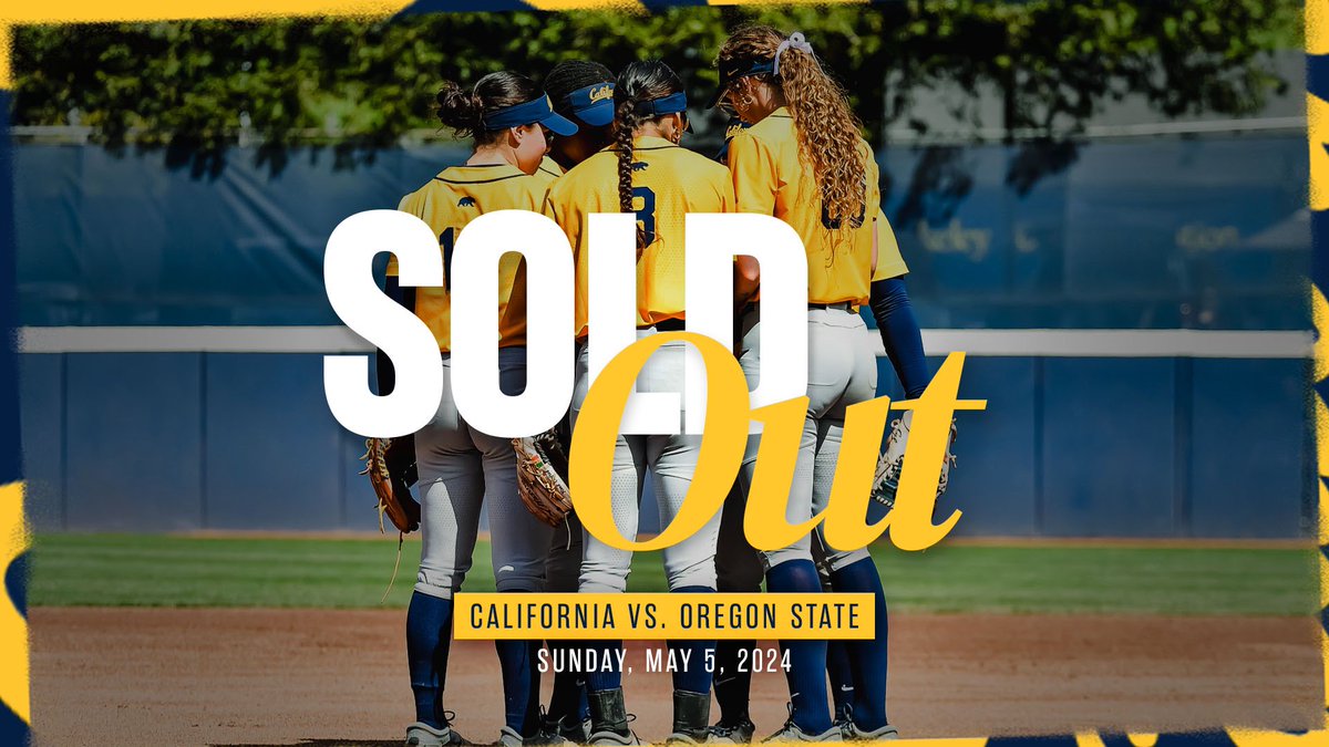 𝙎𝙤𝙡𝙙 𝙊𝙪𝙩 🎟️ 

Sunday’s regular season finale is sold out! 

There are still limited tickets available for Friday and Saturday’s matchup with Oregon State so grab them before they’re gone. 

🔗 » calbea.rs/3wwOdC8

#GoBears