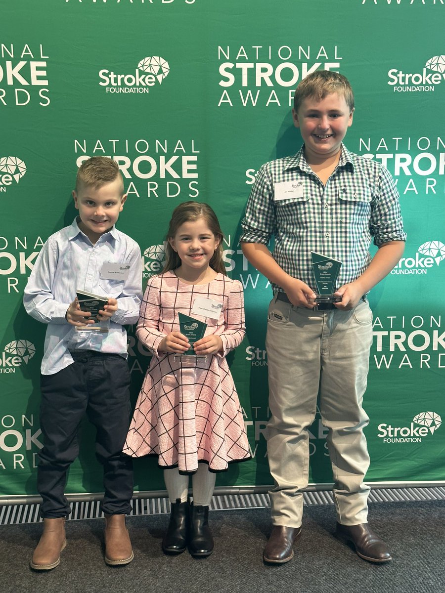 WARRIOR AWARD: Spencer McPherson, Piper Wakley-Keighran and Joe Holden and have been named joint winners of the Warrior Award. 

National Stroke Awards 2024 is proudly supported by: @Medtronic, @AbbVie_AU, @apaphysio,@IpsenGroup, @NAB, Precision Connect and @Worrellsau.