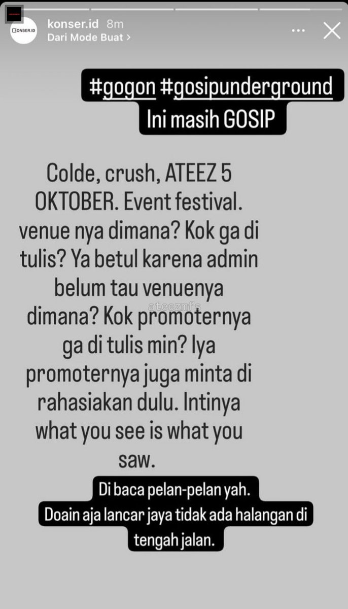 [az] Tin ini beneran gak sihh?? Tanggal 5 Oktober ada Festival dan ATEEZ bakal ke INA???🤡