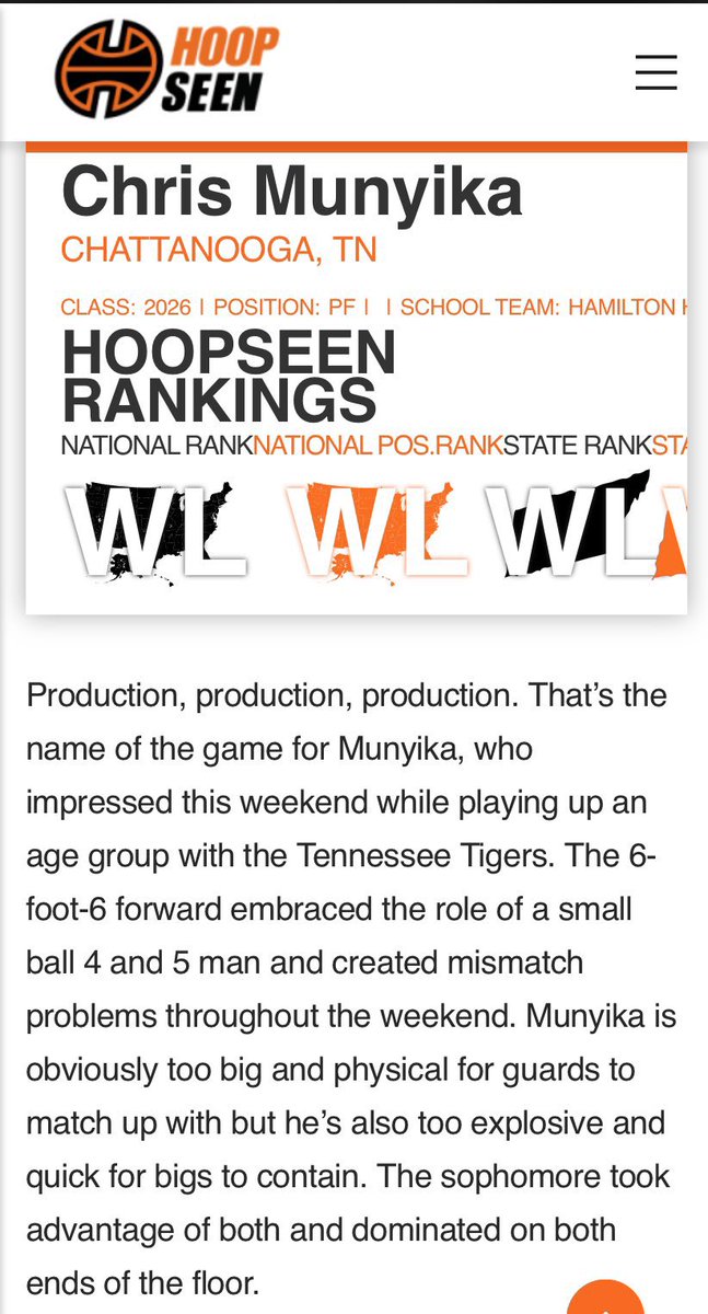 College coaches are beginning to remember the name CHRIS MUNYIKA @christopheur_mk (@HHhawksbball). The 6’5 2026 versatile scoring machine has turned heads early in the travel season with the @TigersTennessee 17u. Don’t miss him May 10-12 @hoopseen Bob Gibbons TOC.…