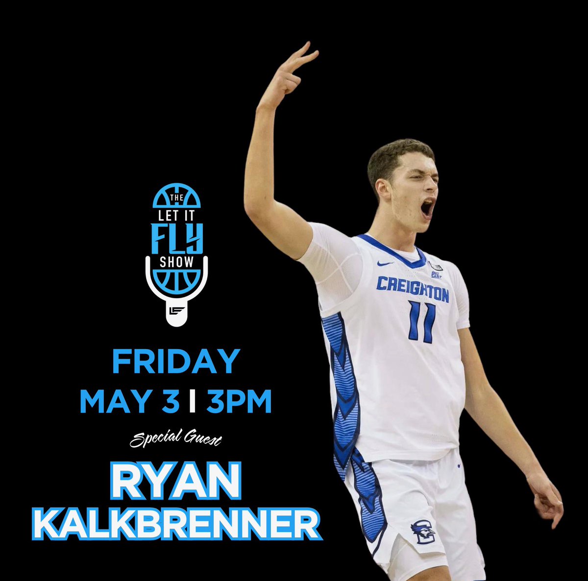 WELCOME BACK!! Our next episode features @bluejaymbb Ryan Kalkbrenner ( @RyanKalkbrenner ). The episode drops TOMORROW at 3pm! Hit the link in our bio to SUBSCRIBE! #LetItFly #Omaha #Nebraska #Basketball #Creighton #RDJ #GoJays