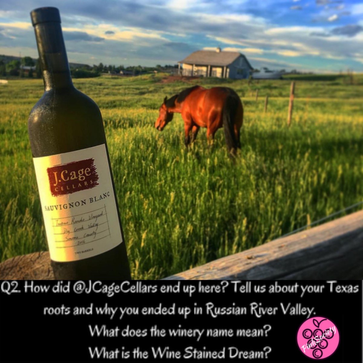 Q2. How did @JCageCellars end up here? Tell #PinkSociety about your Texas roots & why you ended up in Russian River Valley. What does the winery name mean? What is the Wine Stained Dream? @boozychef @jflorez @_drazzari @redwinecats @AskRobY @myvinespot @Kerryloves2trvl