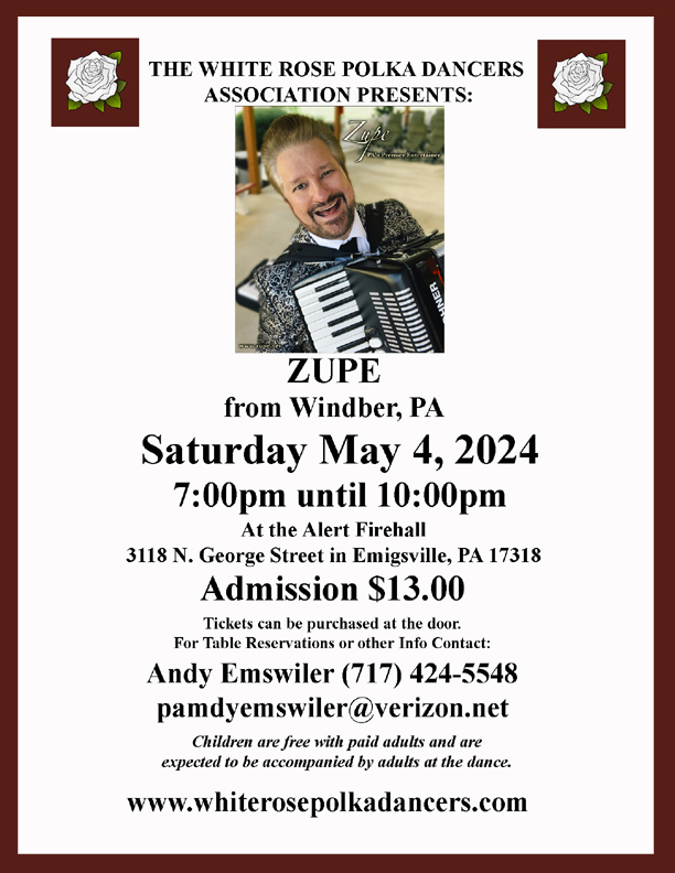 The White Rose Polka Dancers Association is celebrating their 40th anniversary on Saturday!  I am honored to be the featured entertainment.  #PAsPremierEntertainer #PolkaDancing