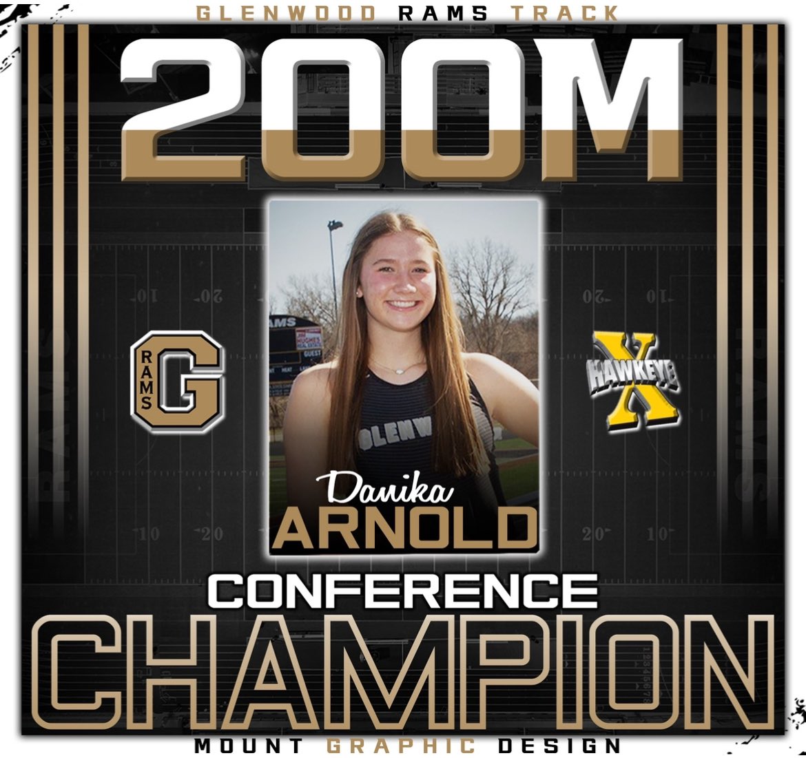 Danika Arnold adds her 2nd H-10 Championship by winning the 200 meter dash in 25.79! <a href="/GCHSGTF/">Glenwood Girls Track & Field</a>