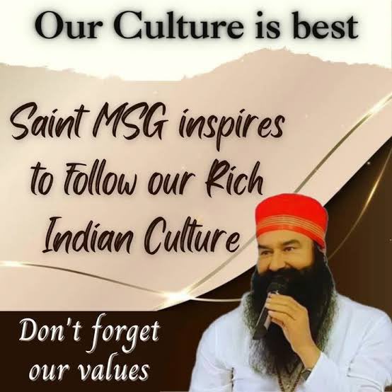 Our #IndianCulture Is So Rich. It's important for young people to respect and embrace Indian traditions instead of being heavily influenced by foreign cultures. Saint Ram Rahim Ji has encouraged people to uphold our rich Indian cultural values.