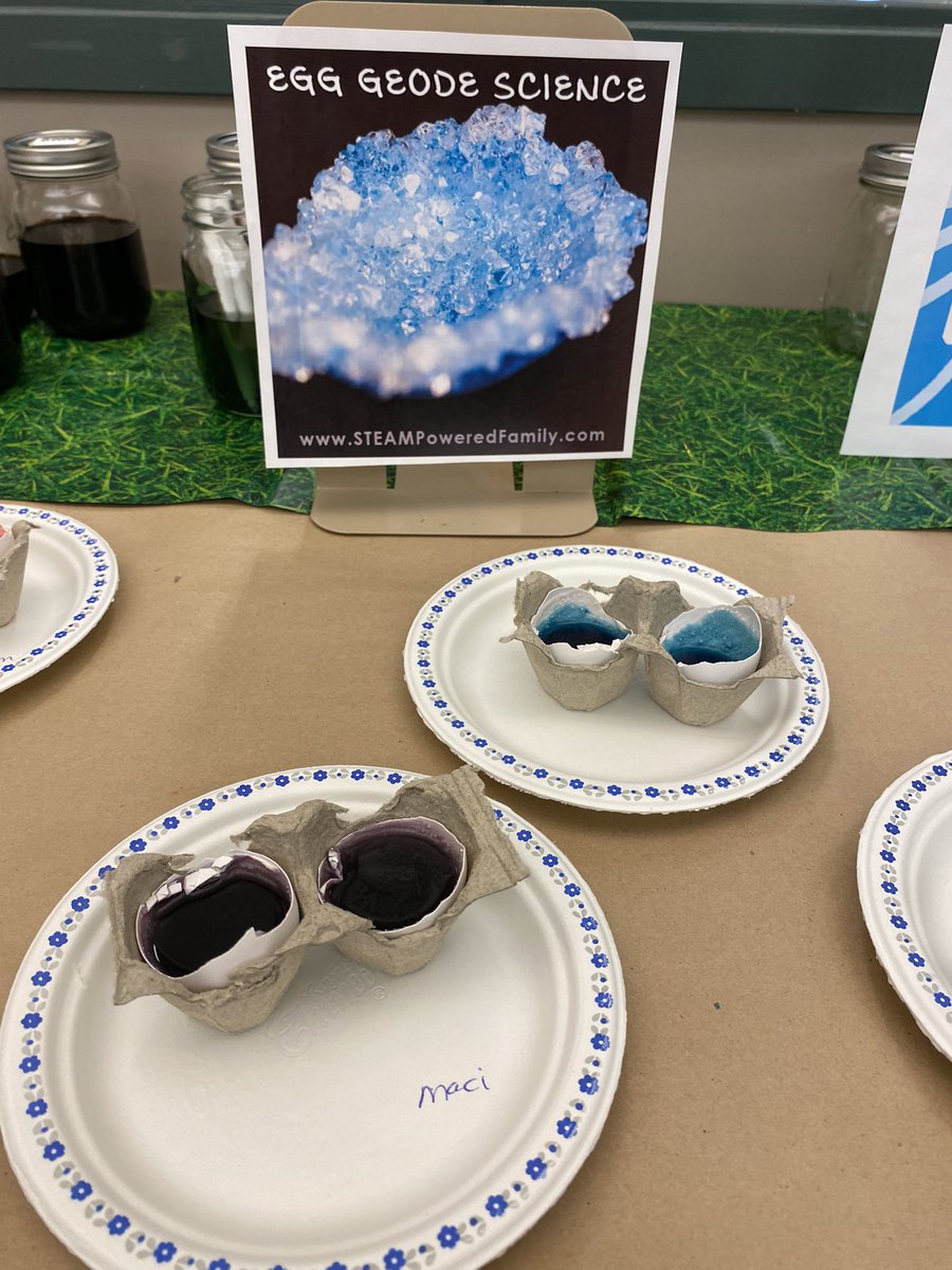 Egg Geode Science in our Makerspace!