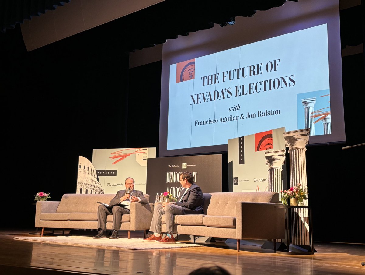 Happening now: 🇺🇸Democracy at a Crossroads with @TheAtlantic 🇺🇸 First up The Future of Nevada’s Elections with @NVSOS and @RalstonReports @TheNVIndy