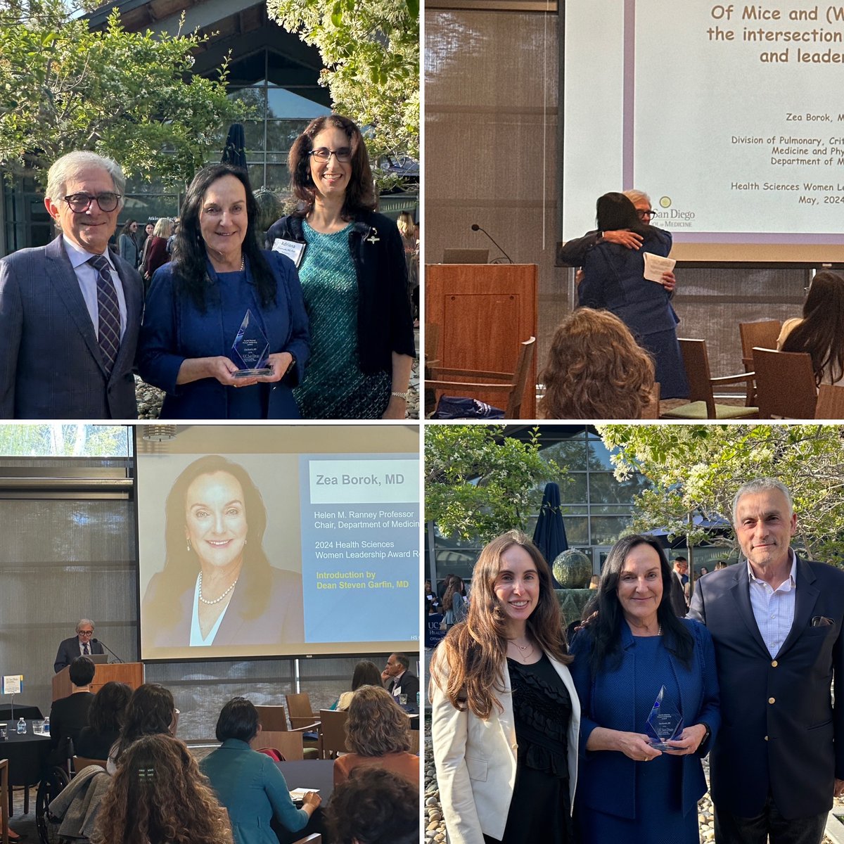 A lovely introduction by Dean Steven Garfin for our first recipient of the 2024 Health Sciences Leadership Award, Dr. Zea Borok! Thank you to Dr. Borok for your inspiring and heartfelt speech!