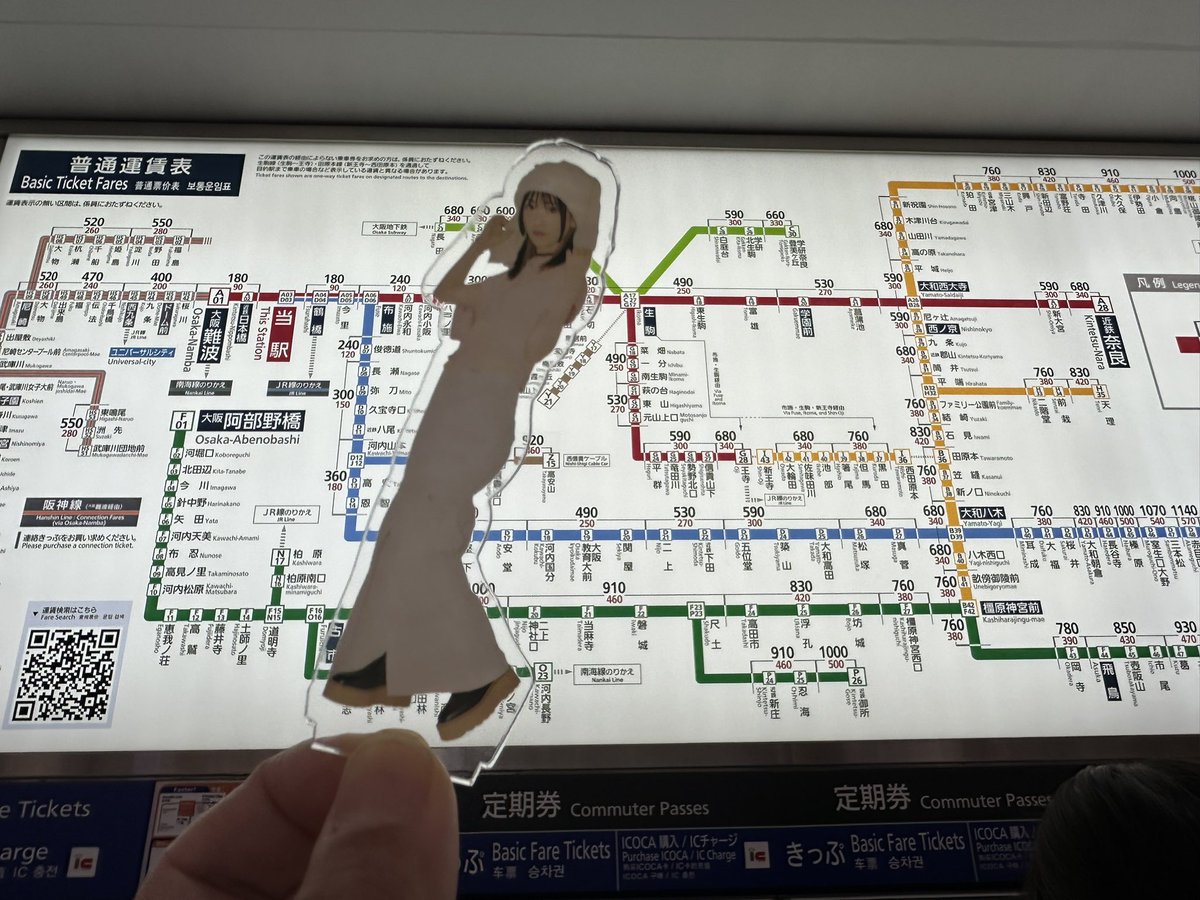 近鉄の路線図🚃 生駒駅と生駒ちゃんだ🥰 生駒ちゃんと生駒ながめてるだけで幸せ〜 #どこでも一緒生駒ちゃんっ