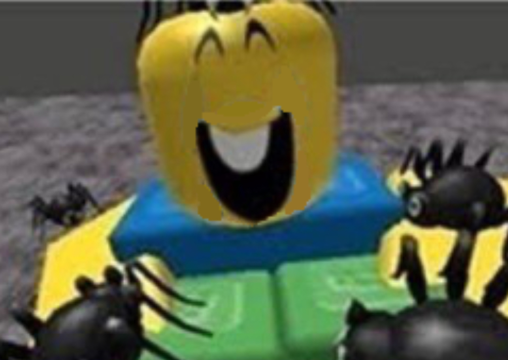 Photo of roblox noob happy with his spider friends!