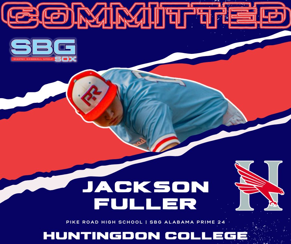 Congratulations to Pike Road High School/SBG AL Prime 24 RHP, Jackson Fuller, on his commitment to Huntingdon College! @pikeroaddc @JacksFuller2024 @PrepBaseballAL Acts 4:12 sbgsox.com