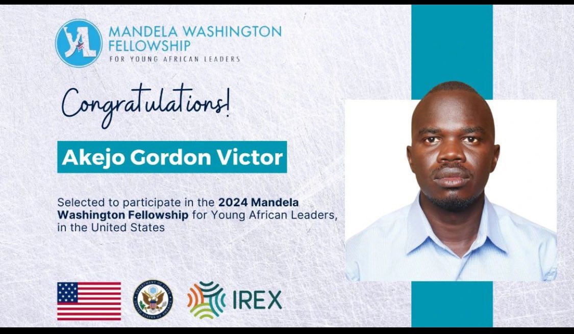 I am honored to be selected to participate in the 2024 Mandela Washington fellowship for young Africa leaders in the United States @ruforumsec @MCFatEgerton @youngafricawks @MastercardFdn