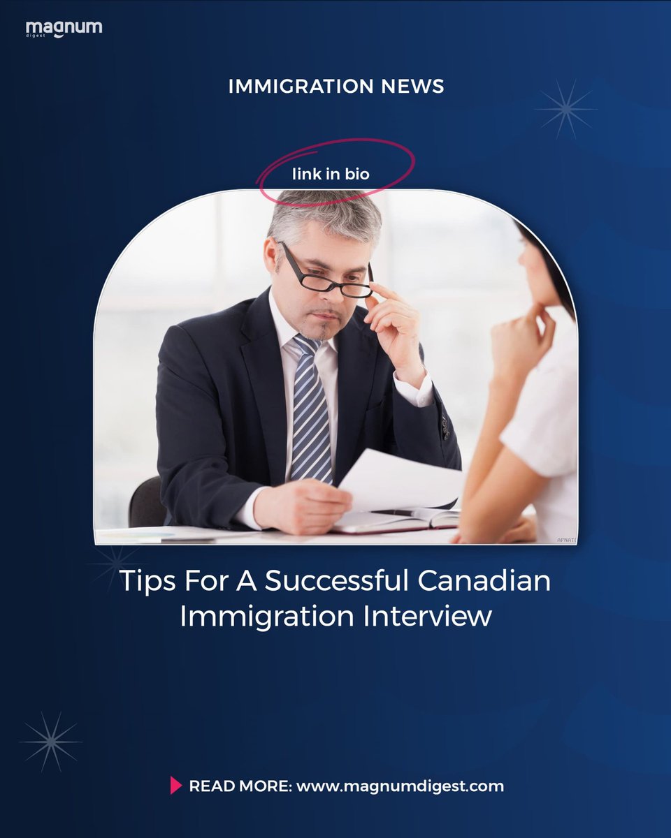 Step into your Canadian future with confidence as our essential interview tips will guide you:

magnumdigest.com/ircc-interview…

#CanadaCalling #ImmigrateSuccessfully #InterviewReady #SuccessTips #MagnumDigest