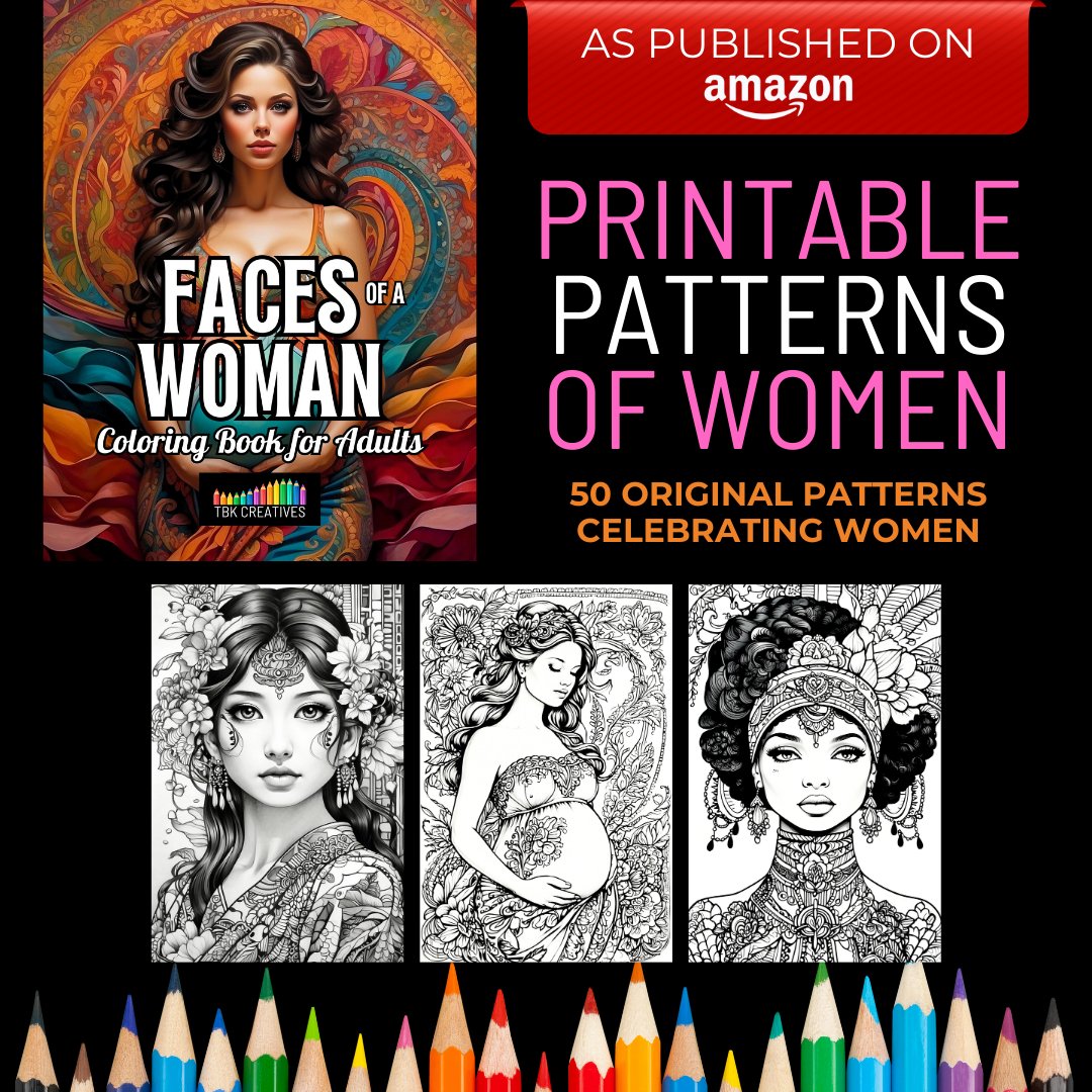 🎨 FACES OF A WOMAN #coloringbookforadults PRINTABLE Coloring Pages 🌼 payhip.com/b/ocOW8 PAPERBACK 🌼 mybook.to/facesofawomanT… Original Designs. No Duplicates. Guaranteed. #TBKCreatives #Printablecoloringpages #intricatepatterns #arttherapy #IARTG Keep Calm and Color! 🌈