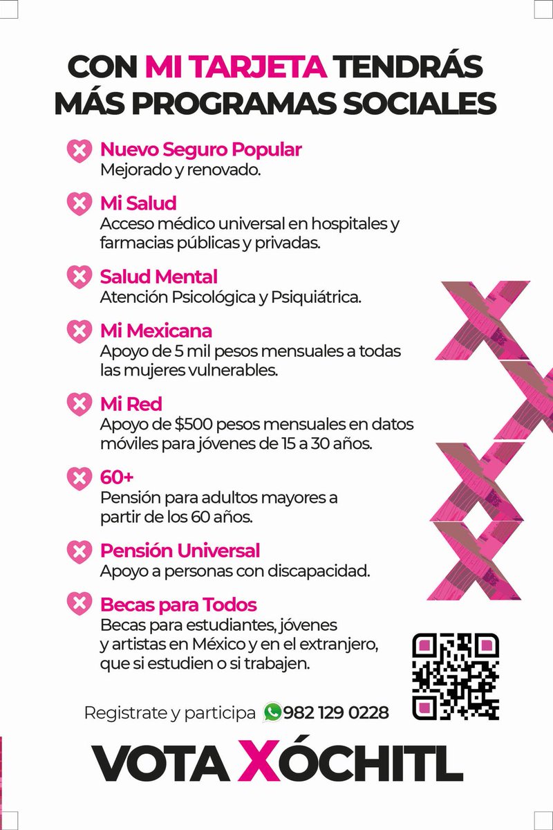 #morenaSeVaEnEl24 
#LosProgramasSocialesSeQuedan

Este #2junio vota libremente por #XochitlGalvezPresidente2024.