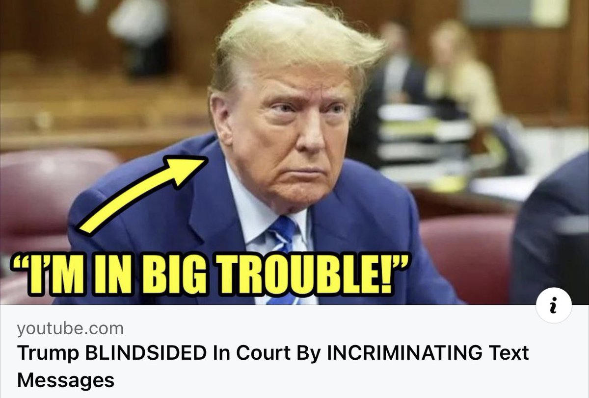 BREAKING VIDEO:🚨 Trump just got shown smoking gun evidence against him right to his face at today’s criminal trial! Watch it here: youtu.be/KhzH5GC0Bss?si… Please hit the ❤️ and pass this on to expose Trump!