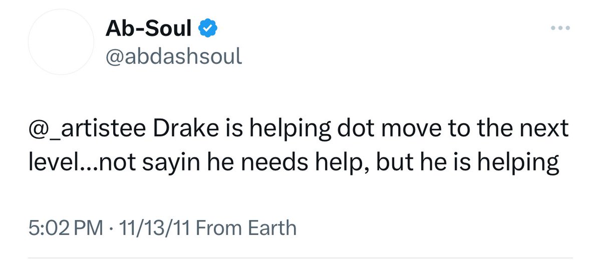 An old tweet has resurfaced of Ab-Soul saying Drake is helping Kendrick move to the next level 😳