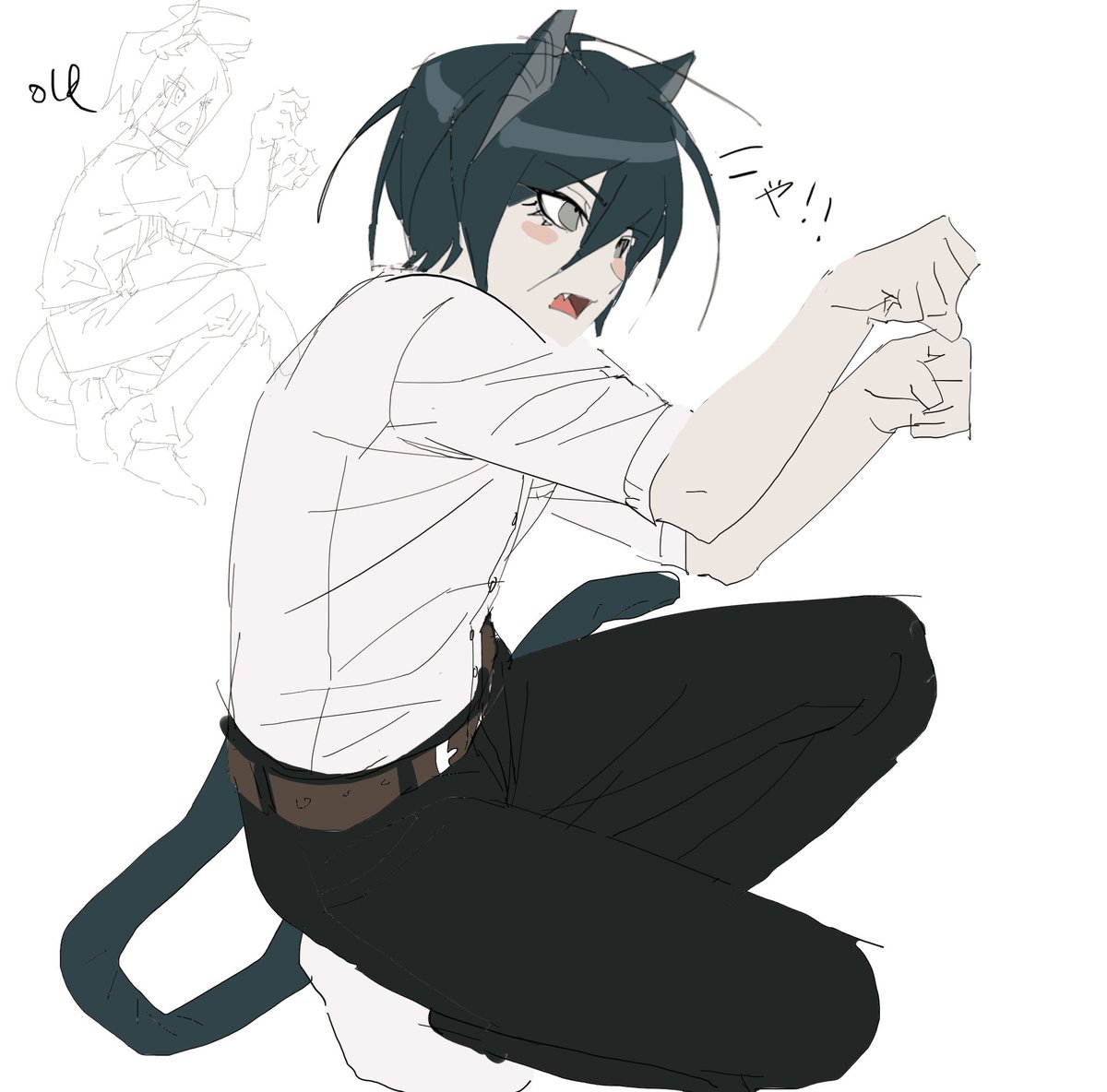 Redraw of art from when i was 13 roleplaying as a catboy in gacha life