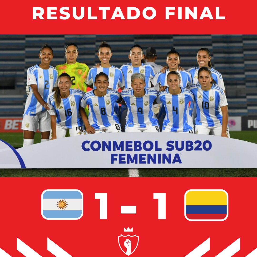 🏆 #Sub20Fem - Fase Final

⚽ Argentina 🇦🇷 (Verónica Acuña) empató con Colombia 🇨🇴 1 a 1 por la fecha 4 del hexagonal.

➡️ Argentina quedó a un paso de clasificar al mundial. 

#pionerascai🇦🇹 
#vamosargentina 
#futbolfemenino