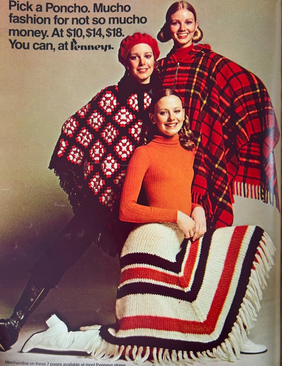70s_fashion's tweet image. Poncho Power #1970s #ponchos