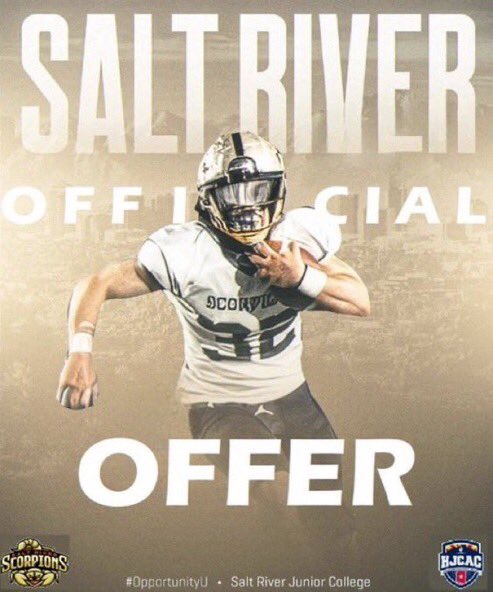 Blessed to receive a offer from Salt River Scorpions🙏🏾 #JUCOPRODUCT #juco @CoachScott_GHS @coachjackson824 @SaltRiverFB @CoachRob_Lewis @CoachMcNutt1