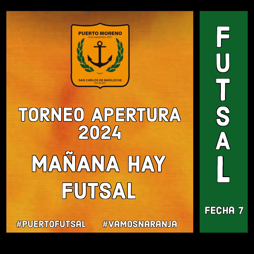 Futsal || Torneo Apertura 2024
Juega la 4tadivisión (fecha7)
 ➡️Mañana 3/5 en Aldo Carniel E.U.
👉08:50hs Puerto vs Estrella del Sur

🟠VAMOS NARANJA😎
#VamosPuerto