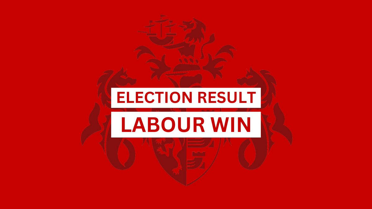 Result for Stoke Park Ward: GREEN – 172 CON – 702 LAB - 765 LIB DEM – 76 Turnout: 33.5% LAB gain from CON. Chu Man elected. #Ipswich #LE2024