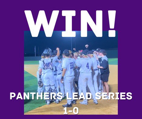 Timber Creek - 2
Panthers - 3

⚾️ Alaniz: W, CG, 2er, 5h, 0bb, 5k
⚾️ Si. Pate: 1-2, 2b, 3 rbi, bb

Panthers take Game 1 and lead the best of three series 1-0.  Back in action tomorrow night, same time same place!

<a href="/PaschalFWISD/">R.L. Paschal High School</a> <a href="/6ATxHSBaseball/">6ATxHSBaseball</a> <a href="/3_6ATxBaseball/">TX 3-6A HSBASEBALL</a>