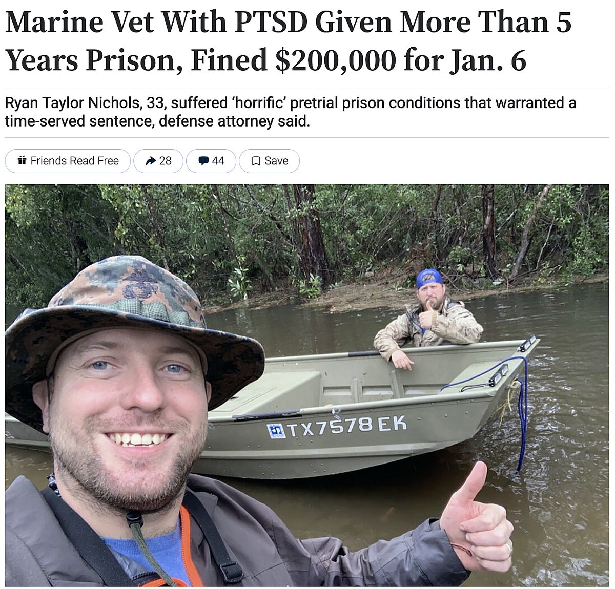 Prison and eye-popping #Jan6 fine for Marine veteran with PTSD. theepochtimes.com/us/marine-vet-…