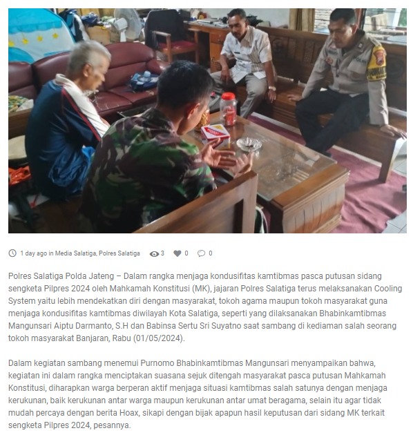 AmberGoldwire8's tweet photo. Bhabinkamtibmas Mangunsari Himbau Warga Jaga Kerukunan Usai Pemilu 2024
https://t.co/Hq35cqegLp
#Pemilu2024Kondusif #Pemilu2024Aman #Pemilu2024SesuaiTahapan #StopPolitikIdentitas #PemiluTanpaPolitikIdentitas https://t.co/l2ORkj3Epf