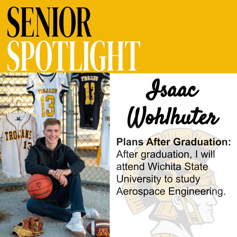 Meet Senior, Isaac Wohlhuter! Isaac's greatest influences have been his parents because they pushed him to be the best student and made sure he never gave up on his dreams. 

Congratulations Isaac! Best of Luck in all you do! 

#Classof2024
#TCPride