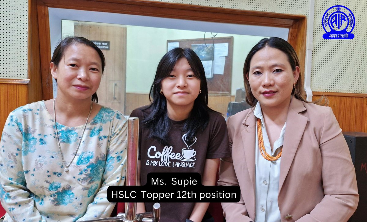 Listen to an interview with HSLC Topper 12th position Ms.Supie of Stella Higher Secondary School, Kohima today at 8:00 am in the #Khiamniungan dialect programme #AkashvaniKohima. Interviewed by Sopou (right).